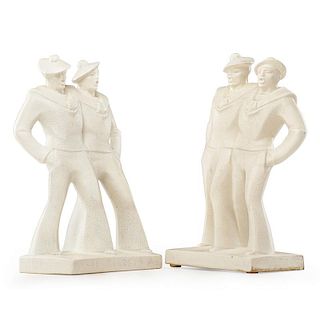 EDOUARD CAZAUX; DAX Two figurines of sailors