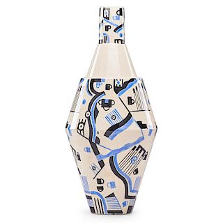 ROBERT LALLEMANT Tall Art Deco music-themed vase