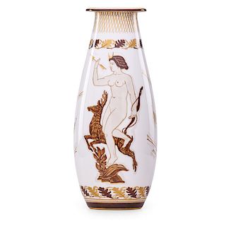 ADRIEN LEDUC Art Deco vase with goddess Diana