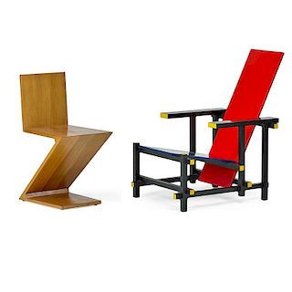 GERRIT RIETVELD; CASSINA Two chairs