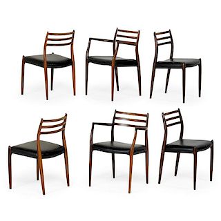 NIELS MOLLER Set of six dining chairs