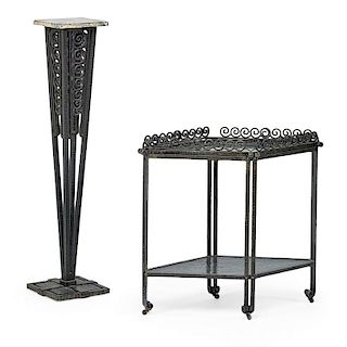 FRENCH Art Deco pedestal and table