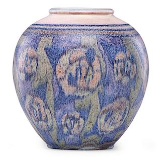 JENS JENSEN; ROOKWOOD Decorated Mat vase
