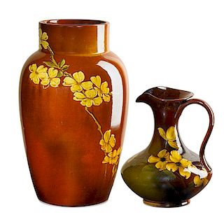 ROOKWOOD Early Standard Glaze vase and pitcher