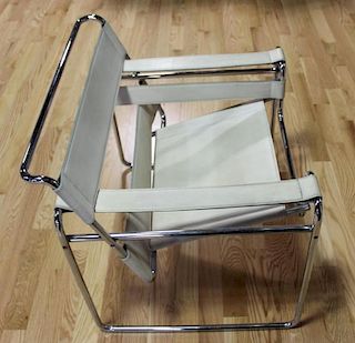 MIDCENTURY. Wassily Leather and Chrome Chair.
