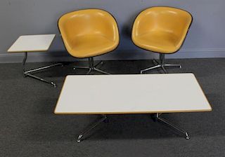 MIDCENTURY. Pr of Eames : Chairs &  2  Tables