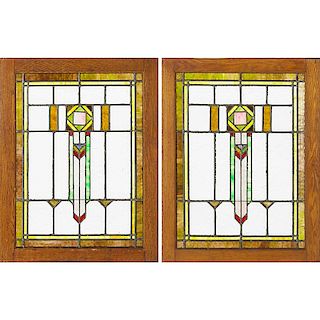 ARTS & CRAFTS Two stained glass windows