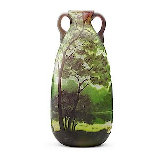 LEGRAS Two-handled cameo glass vase