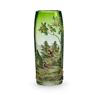 MOSER Enameled glass vase