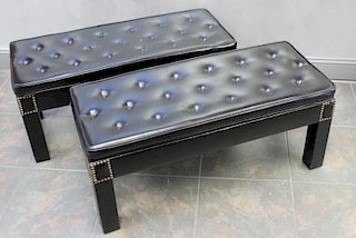 MIDCENTURY. Pair Of Tufted Upholstered Benches .