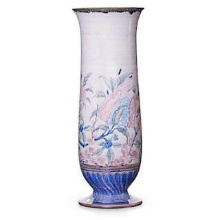 W. HENTSCHEL; ROOKWOOD Tall Jewel Porcelain vase