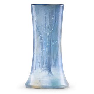 ED DIERS; ROOKWOOD Winter Scenic Vellum vase