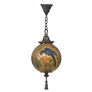 HANDEL Globe pendant with parrots