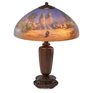 HANDEL Egyptian ruins table lamp