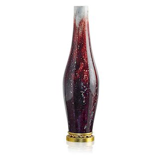 FRENCH Tall oxblood vase