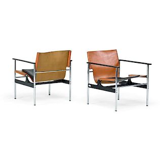 CHARLES POLLOCK; KNOLL ASSOC. Pr. lounge chairs