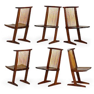 GEORGE NAKASHIMA Set of six Conoid dining chairs