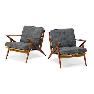 POUL JENSEN; SELIG Pair of lounge chairs