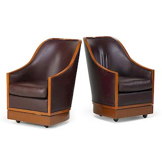 I.M. PEI Pair of swivel lounge chairs
