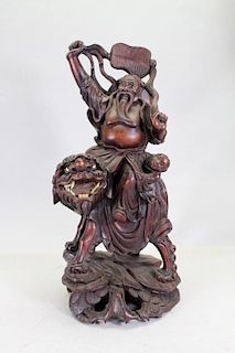 Chinese Carved Hardwood Figural Grouping
