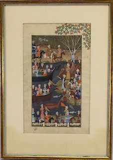 Antique Figural Mughal Painting, India