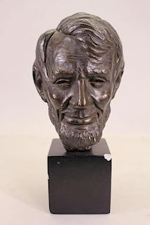 Bronze Abraham Lincoln Bust, Signed