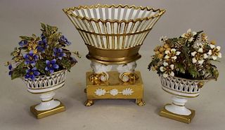 (3) Gilt Porcelain Reticulated Baskets
