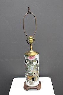 Chinese Qing Dynasty Signed Porcelain Lamp