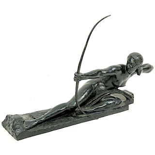 Marcel-André Bouraine, French (1886-1948) Art Deco Bronze Sculpture, Penthesilia, Queen of Amazons.