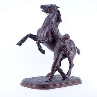 Isidore Jules Bonheur, French (1827 - 1901) Bronze Sculpture, "Study from the Horse Fair"