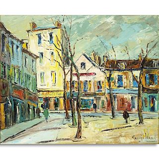 George Hann, British (1900 - 1979) Oil on Canvas "Paris Street Scene"