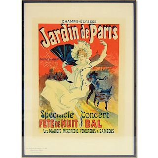 After: Jules Cheret, French (1836 - 1932) Color Lithograph Poster "Jardin de Paris"