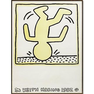 Keith Haring, American (1958-1990)  "One Man Show" Lithograph Poster Dated 1982.