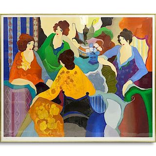 Itzchak Tarkay, Israeli (1935-2012) Serigraph "Four Women". Nicely framed under glass.