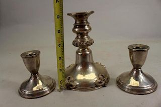 (3) Weighted Sterling Silver Candlesticks