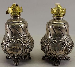 (2) Antique American Sterling Silver Lanterns