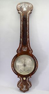 Victorian Mother of Pearl Inlaid Barometer