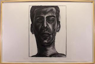 Mark Jackson, 1982 Charcoal Portrait if a Man