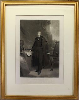 Antique Engraving of William Henry Harrison