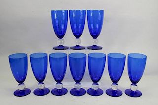 (10) Cobalt Glass Goblets