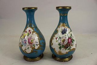 (2) French Paris Porcelain Vases