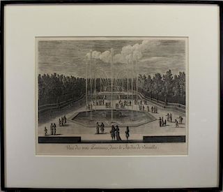 Antique Framed Engraving of Versailles
