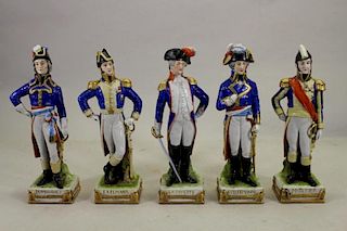 Set of 5 European Soldier Porcelain Figures