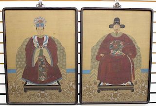 (2) Chinese Paintings of Emperor and Empress