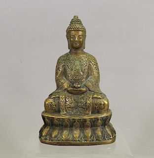20th C. Brass Seated Buddha