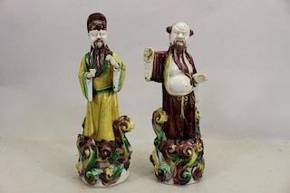 Pair of Chinese Pottery Figures