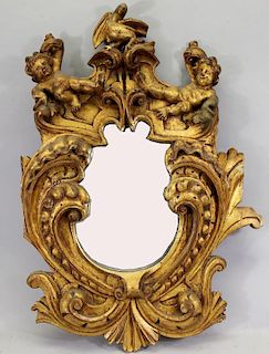 French Gilt Cherubic Mirror