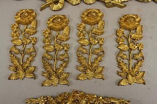 (6) French Gilt Bronze Floral Mounts