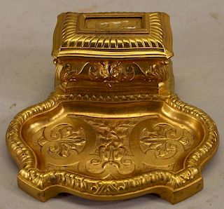 French Gilt Bronze Inkwell