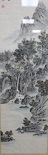 20th C. Chinese Landscape Watercolor, Signed